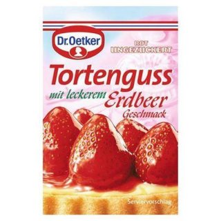 Dr. Oetker Tortenguss Erdbeer rot, 3 Stück á 36 g
