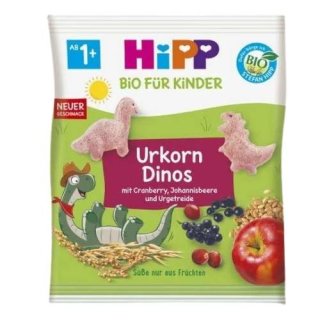 HiPP Bio Urkorn-Dinos mit Cranberry, Jhannisbeere, und Urgetreide