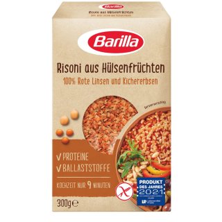 Barilla Risoni aus Hülsenfrüchten - Rote Linsen & Kichererbsen