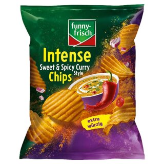 funny-frisch Intense Crisps Sweet and Spicy Curry Style 110g